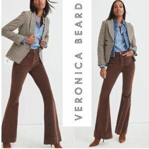 Veronica Beard Sheridan Flare Jeans Exaggerated Flare Chocolate Brown Size 27